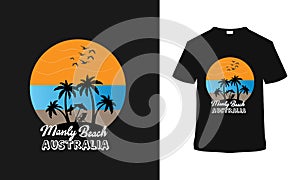 Beach T shirt Design, vintage, vector, template, apperal