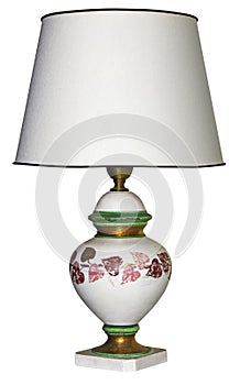 Vintage table lamp isolated with clipping path