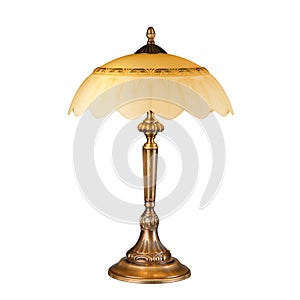 Antiguo mesa lámpara en blanco 