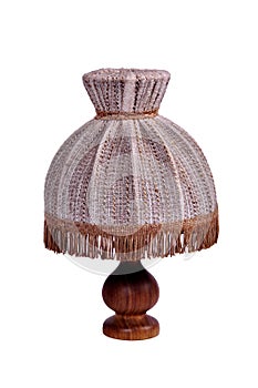 Vintage table lamp isolated on white background.