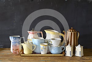 Vintage tableware, coffee pots,mugs coffee filter