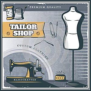 Vintage Tailor Shop Poster