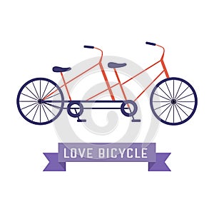 Vintage Tandem Bicycle Icon
