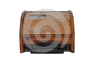 vintage tape teletype isolated on white background