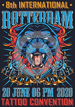 Vintage tattoo fest in Rotterdam poster