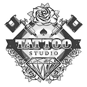 Vintage Tattoo Salon Logotype Template