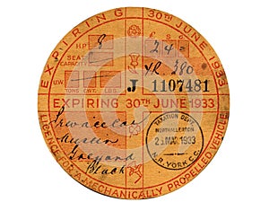 Vintage Tax Disc