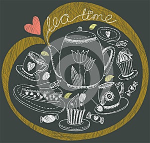 Vintage tea background