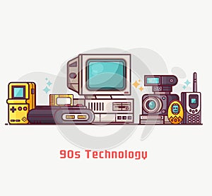 Vintage Tech and Electronic Devices Set