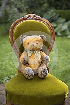 Vintage teddy bear with bow tie