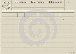 Blank telegram form. photo