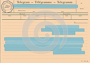 Blank telegram form. photo