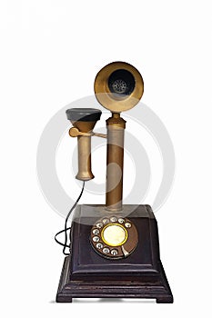 Vintage telephone. old retro phone isolated on white background