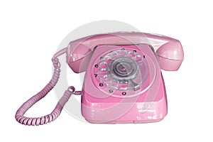 Vintage telephone pink color