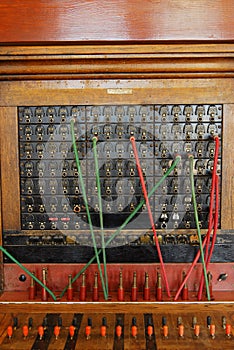 Vintage telephone switchboard photo