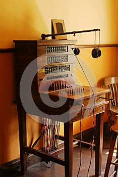 Vintage telephone switchboard photo