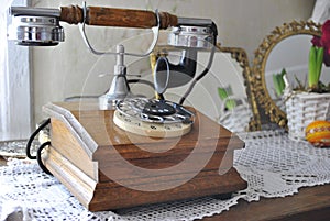 Vintage telephone. Telefon w stylu vintage