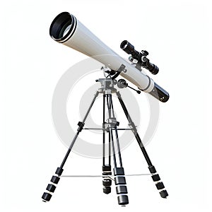 Vintage Telescope Isolated on White Background. Generative ai