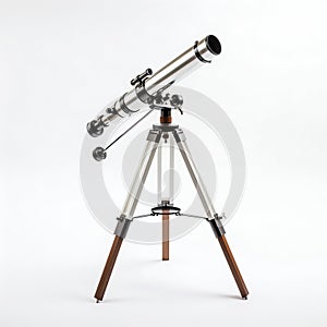 Vintage Telescope Isolated on White Background. Generative ai