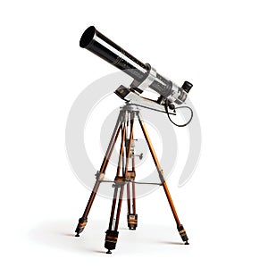 Vintage Telescope Isolated on White Background. Generative ai