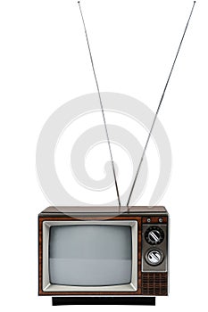 Vintage Television With Antenna