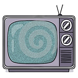 Old television with static screen illustration