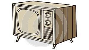 Vintage Television Set, Retro Media Vector Illustration, vector design Generative AI photo