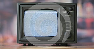 Vintage Television set with white noise