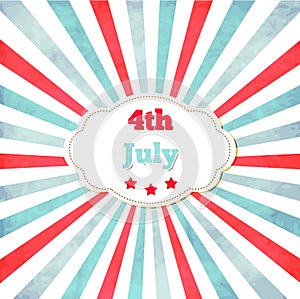 Vintage template for 4th of July with frame