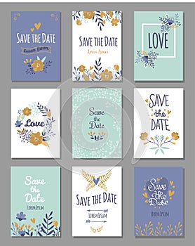 Vintage template colorful save date print layout design vector illustration.