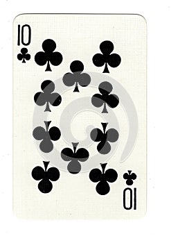 Vintage ten of clubs playing card.