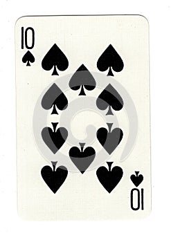 Vintage ten of spades playing card.