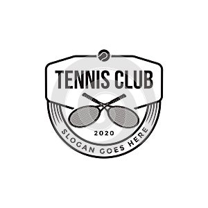 Vintage Tennis logo icon vector, tennis club, tournament, championship