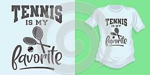 vintage tennis t-shirt with vector graphics