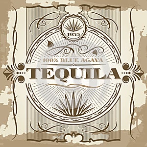 Vintage tequila vector poster design photo
