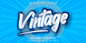 Vintage text, pop art style editable text effect