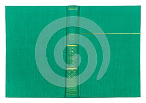 Antico tessile verde un libro copertura bambino modello 