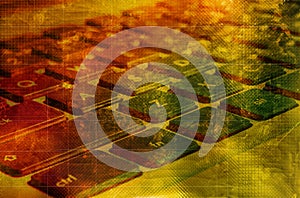 Vintage texture with notebook keyboard