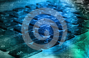 Vintage texture with notebook keyboard