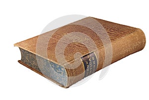 Vintage 19th century book isolated on a white background
