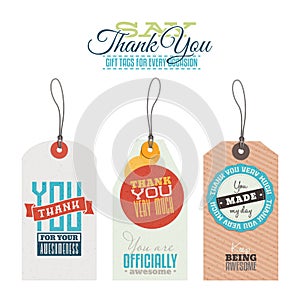 Vintage thank you labels, hang tags