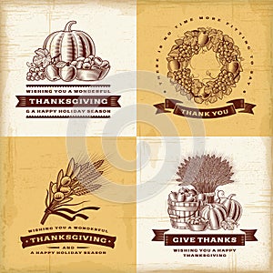 Vintage Thanksgiving labels set