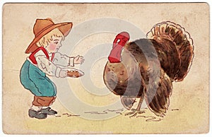 Vintage Thanksgiving Postcard Turkey