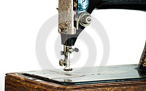 Vintage threaded sewing machine photo