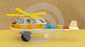 Vintage tin toy helicopter , tin toy helicopter , Isolated white