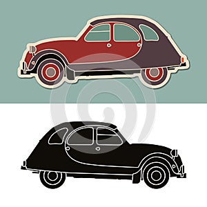 Vintage tipycal french car vector illustration