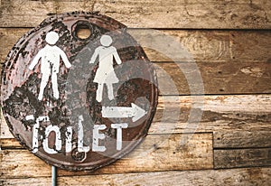 Vintage toilet sign