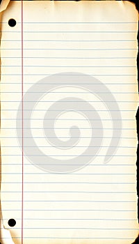 Vintage Torn Notebook Paper Distressed Edges Creative Scrapbook Background