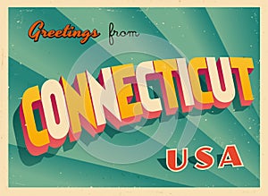 Vintage Touristic Greeting Card from Connecticut.