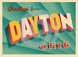 Vintage Touristic Greeting Card From Dayton, Ohio. photo